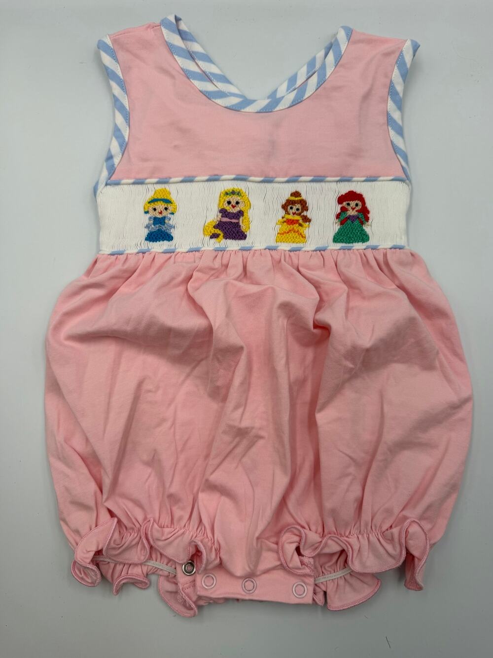 Smocked flamingo disney princess bubble 12m NEW